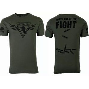 Howitzer Style Men's T-shirt NEVER OUT OF THE FIGHT Military Grunt